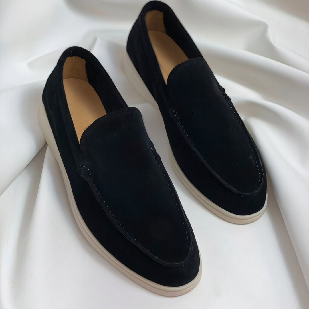 Herre Loafers Vintage Stil PU-Lær Håndsydd Søm 1