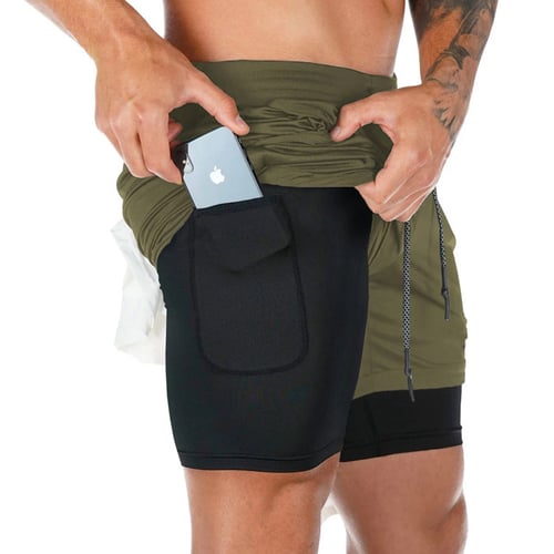 Herre Sportshorts 2-i-1 Fuktighetsdrenerende Polyester 3
