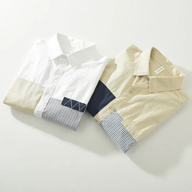 Herre Lappeteppe Skjorte Uformell Bomull 6