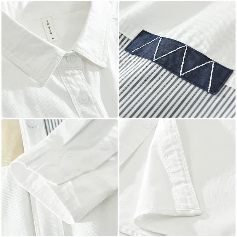 Herre Lappeteppe Skjorte Uformell Bomull 5