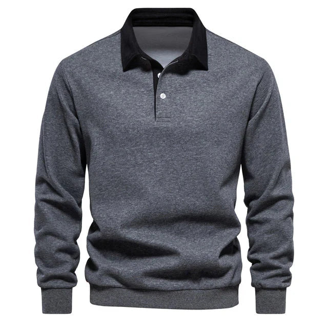 Variant image for Herre Skjorte Langermet Polo 100% Bomull Klassisk Krage-15