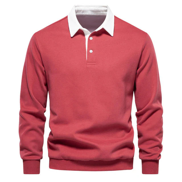 Variant image for Herre Skjorte Langermet Polo 100% Bomull Klassisk Krage-36