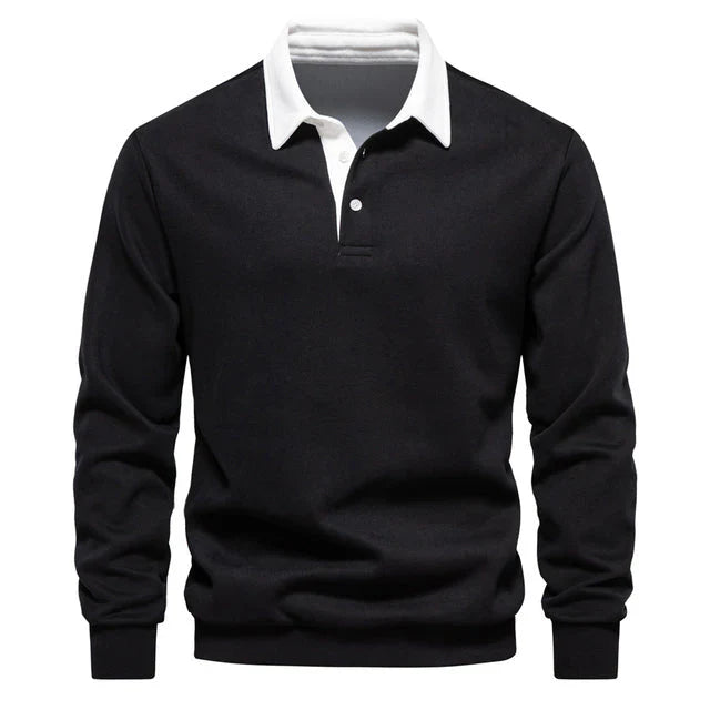 Variant image for Herre Skjorte Langermet Polo 100% Bomull Klassisk Krage-9