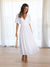 Variant image for Kvinne Kjole V-hals Puff Ermer Polyester Elegant Lang Lengde-16