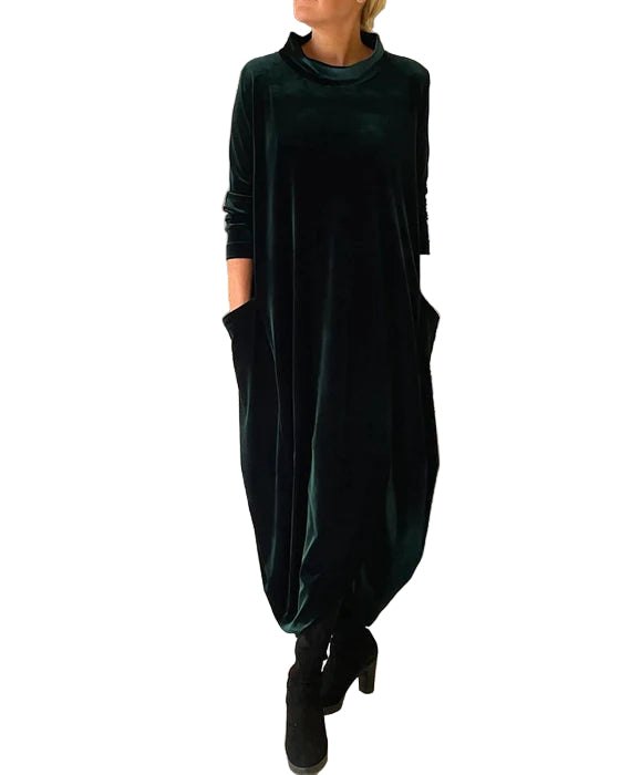 Vinterkjole Dame Elegant Design Varme Stoffer-1