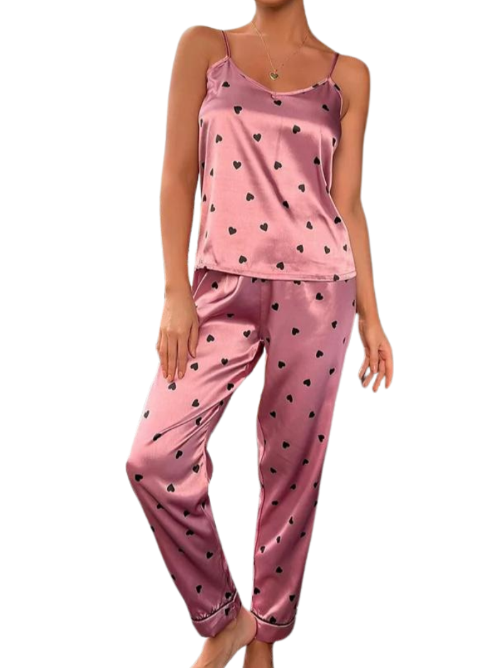 Pyjamassett i Polyestersateng for kvinner