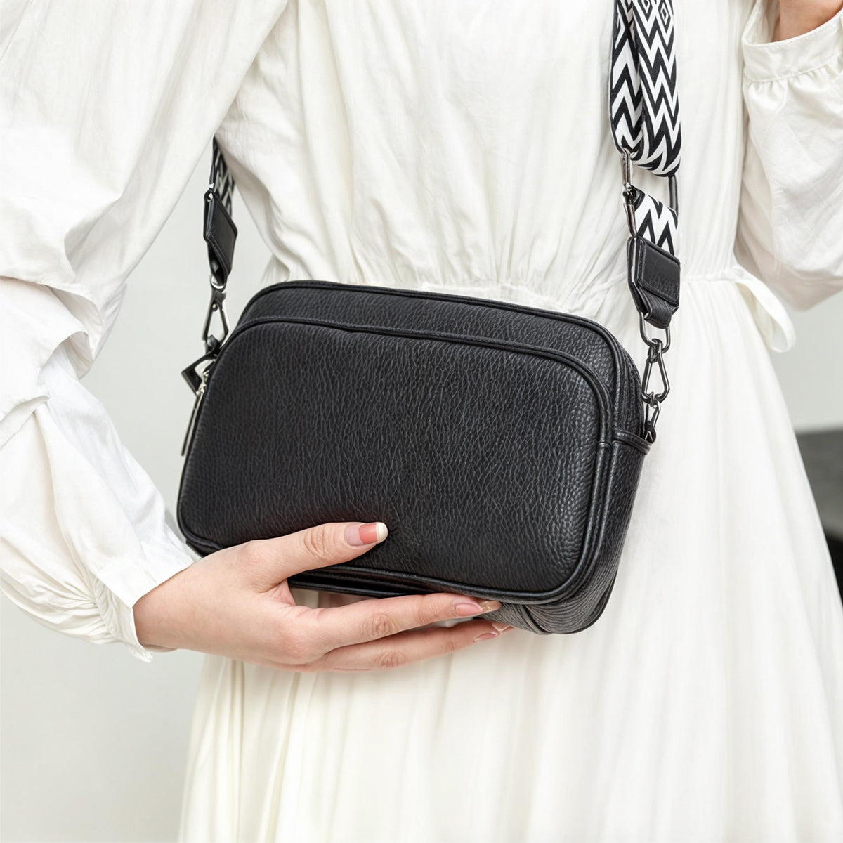Crossbody-veske i skinn av høy kvalitet