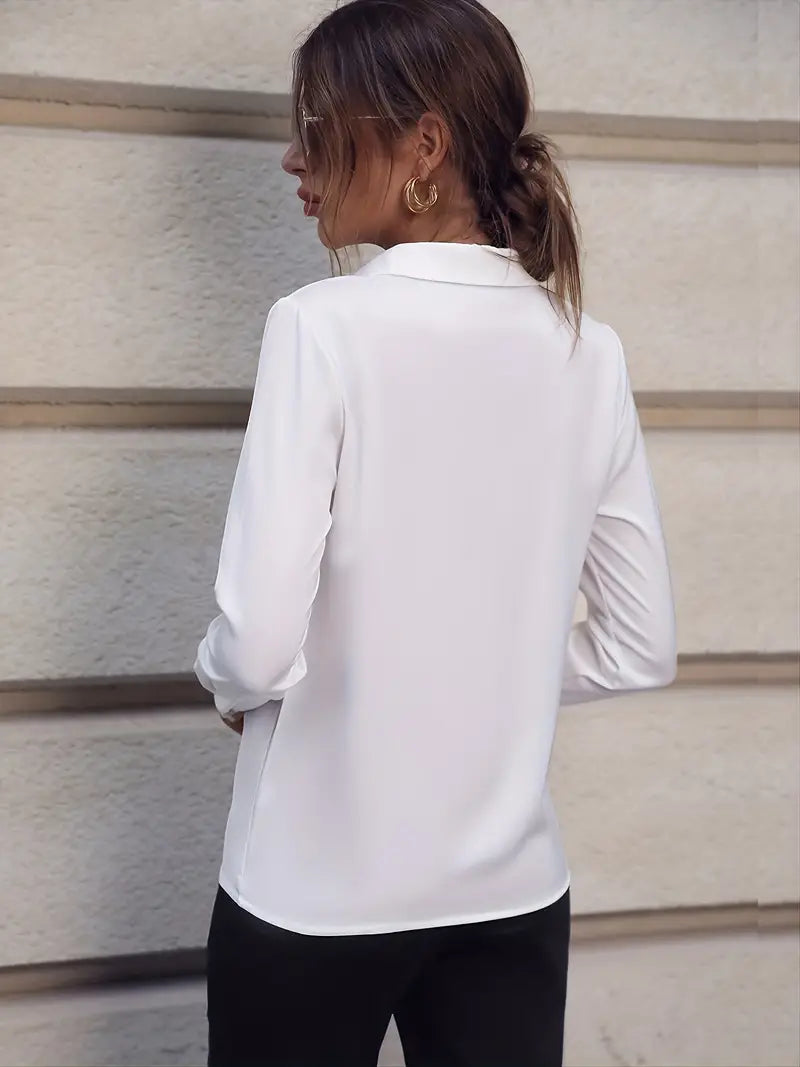 Kvinne Forretningsbluse Elegant Polyester 3