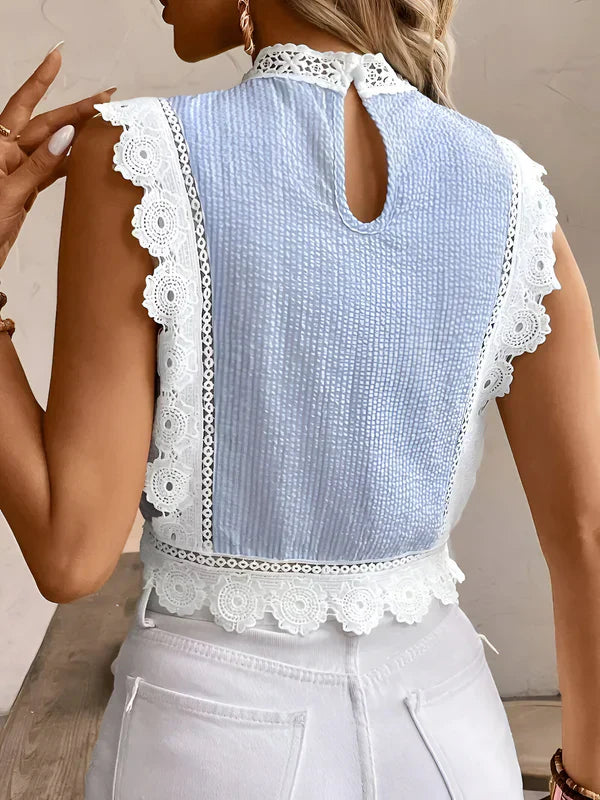 Kvinne Bluse med Blomsterblonder Luftig Design Pustende Stoff