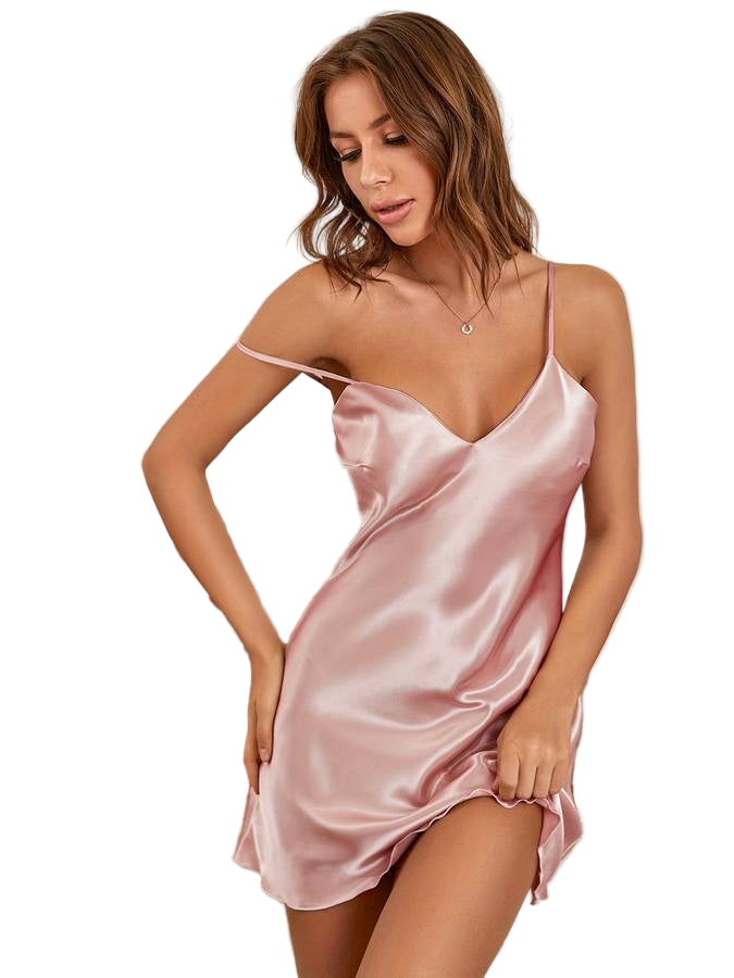 Damer Minikjole V-hals Satin Elegant 1