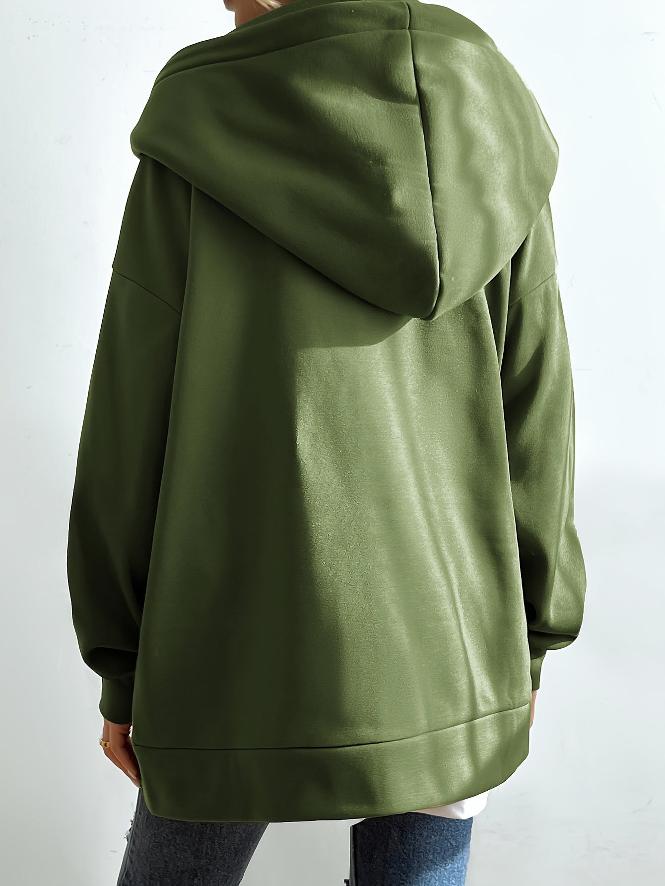 Hettegenser Dame Sporty Design med Glidelås 100% Bomull-6