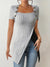 Variant image for Dame Kortermet Topp Ribbestrikket 100% Bomull Uformell Stil-1