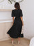 Kvinne Kjole V-hals Puff Ermer Polyester Elegant Lang Lengde