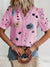 Dame Bluse V-hals Lett Stoff-3