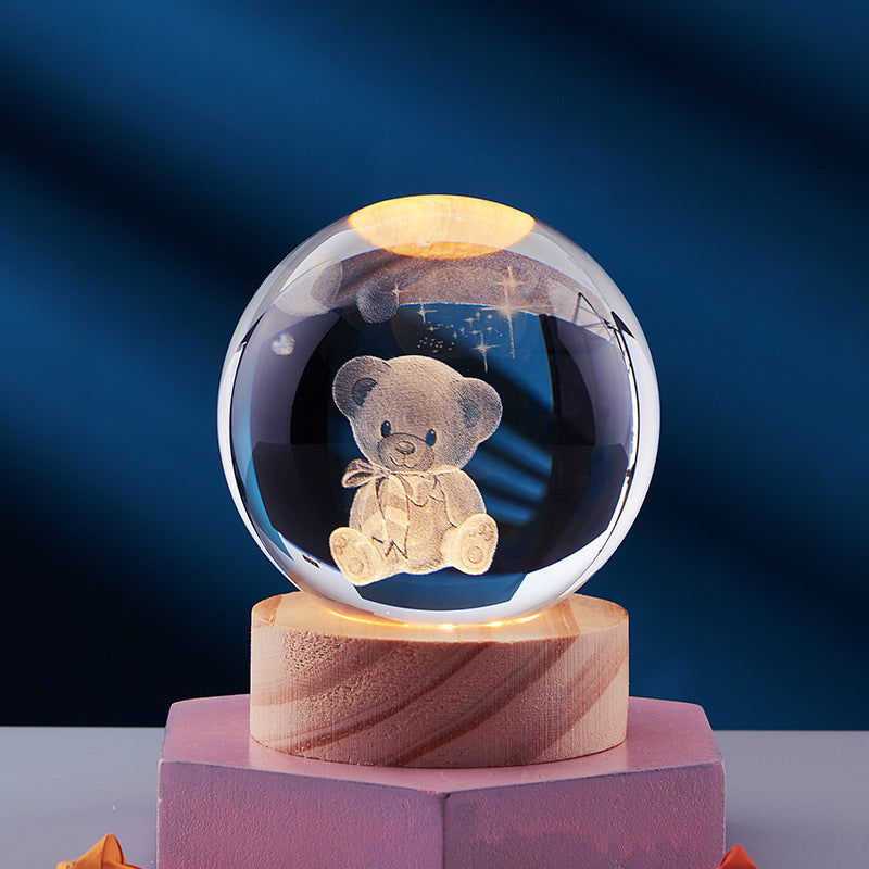3D Nattlampe med Krystalldesign 11