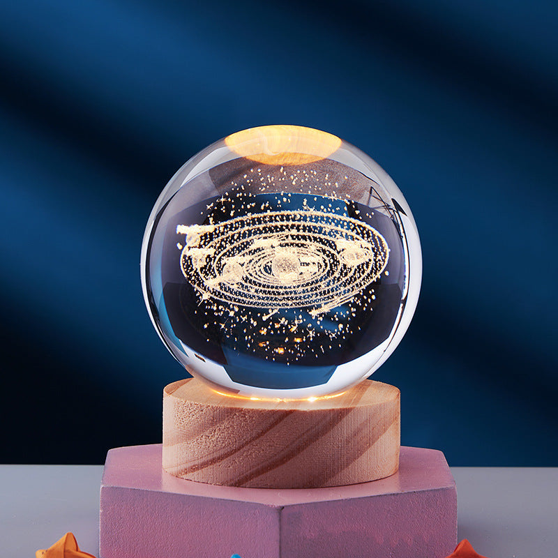 3D Nattlampe med Krystalldesign 12