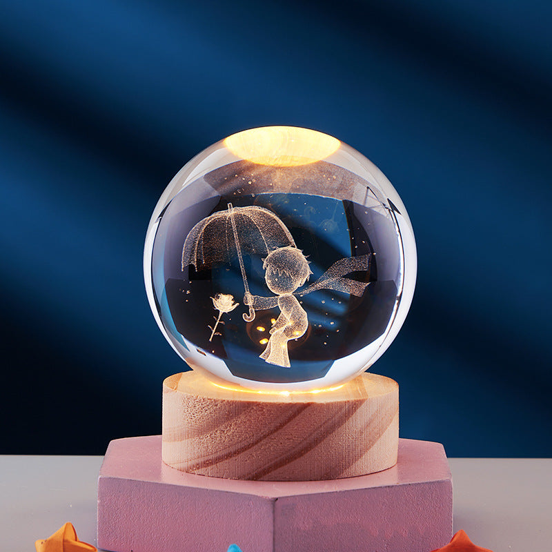 3D Nattlampe med Krystalldesign 13