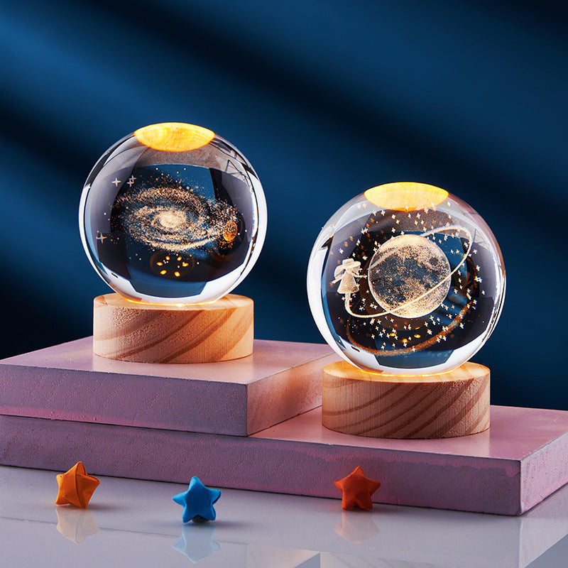 3D Nattlampe med Krystalldesign 1