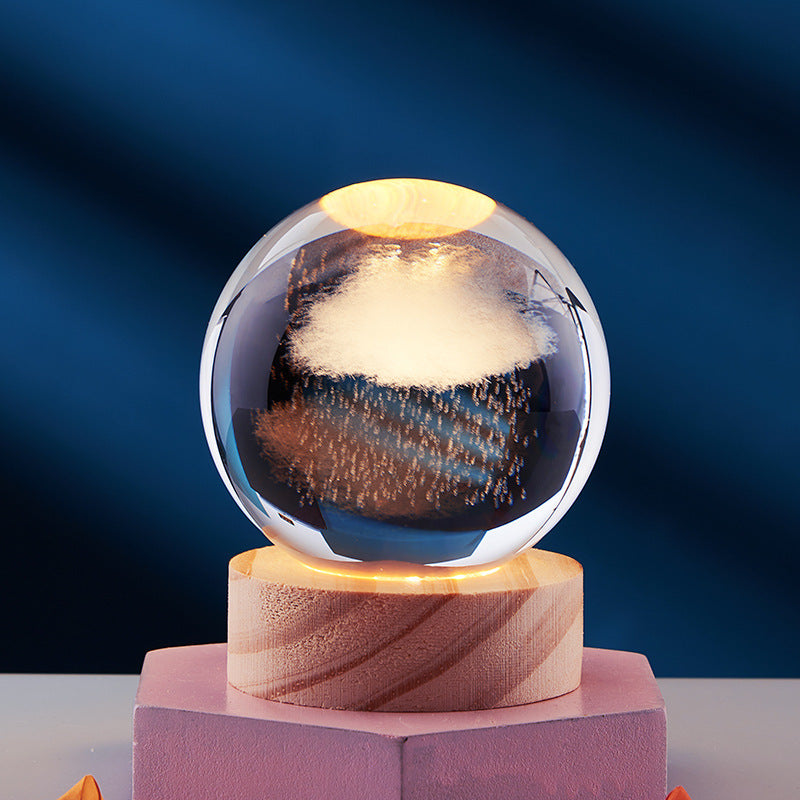 3D Nattlampe med Krystalldesign 8