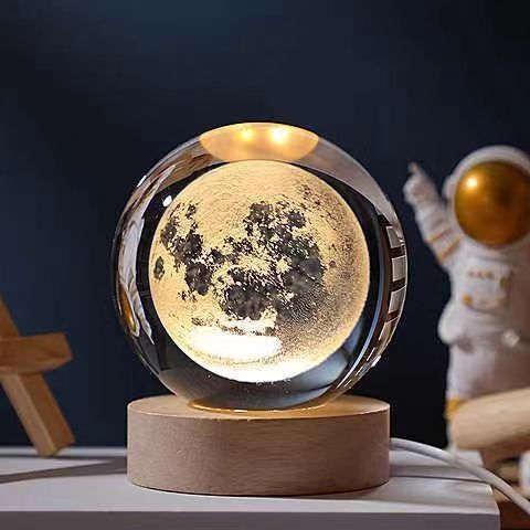 3D Nattlampe med Krystalldesign 9