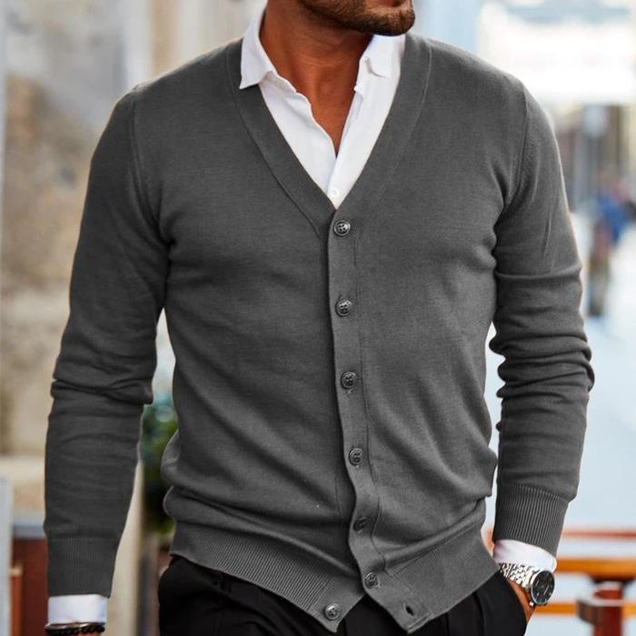 Cardigan Jakke Herre Casual Myk Materiale-5