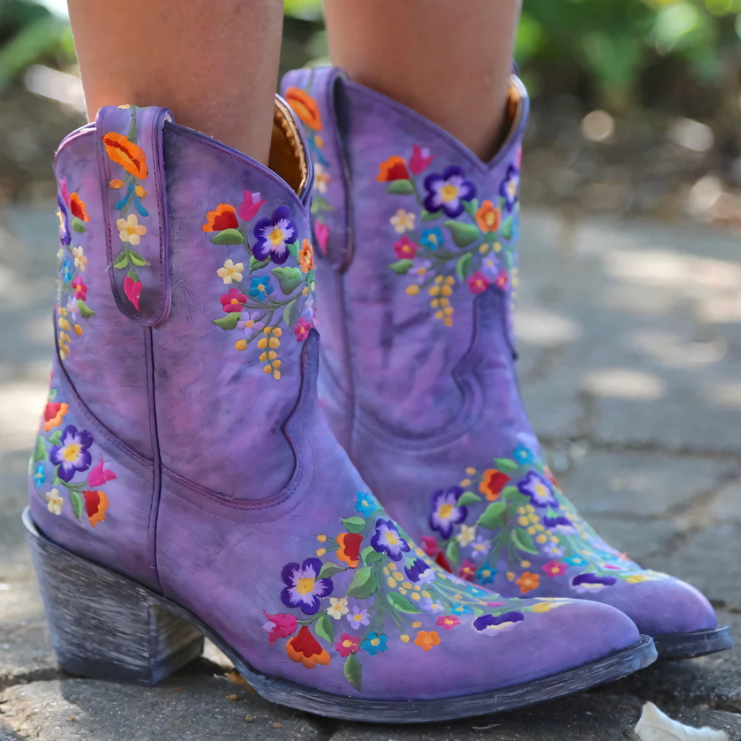 Dame Cowgirl Støvler Vintage Værbestandig Skinn 5
