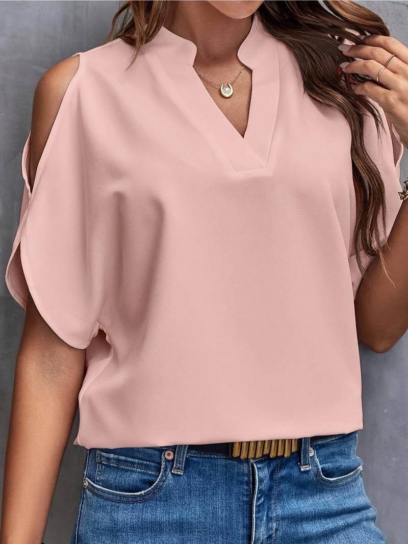 Dame Skulderfri Bluse Elegant Lett Stoff