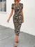 Variant image for Kvinne Smal Kjole Leopardmønster Polyester-1