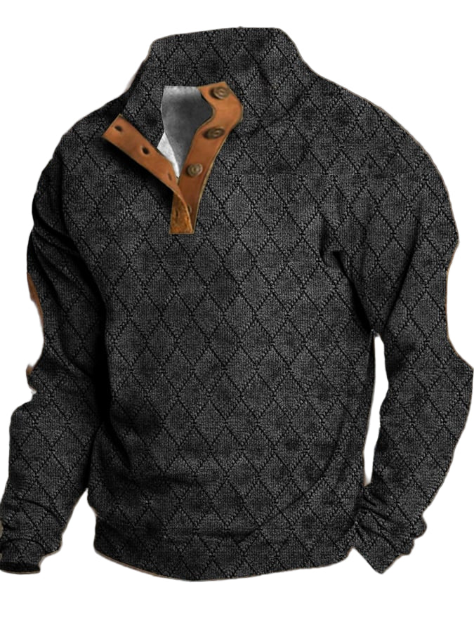 Herre Fleece Genser Retro Stil Myk Polyester 1