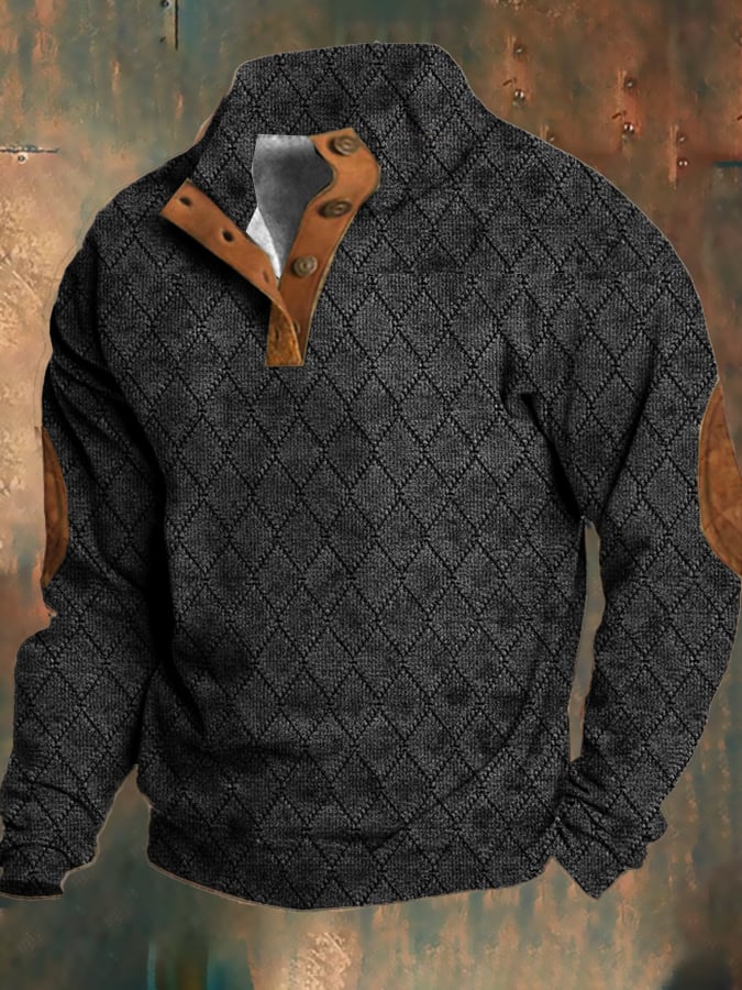 Herre Fleece Genser Retro Stil Myk Polyester 1