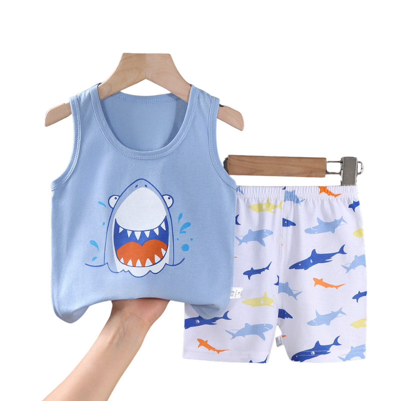 Søt T-skjorte og shorts-sett for barn