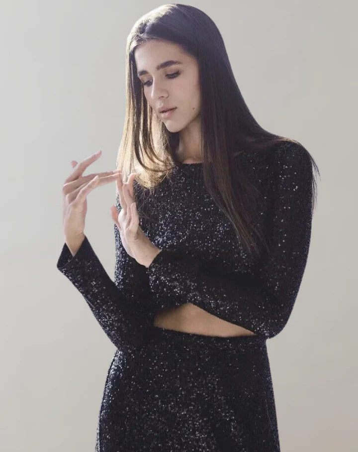 Variant image for Kvinne Crop Top Glitrende Høykvalitets Tekstil-37