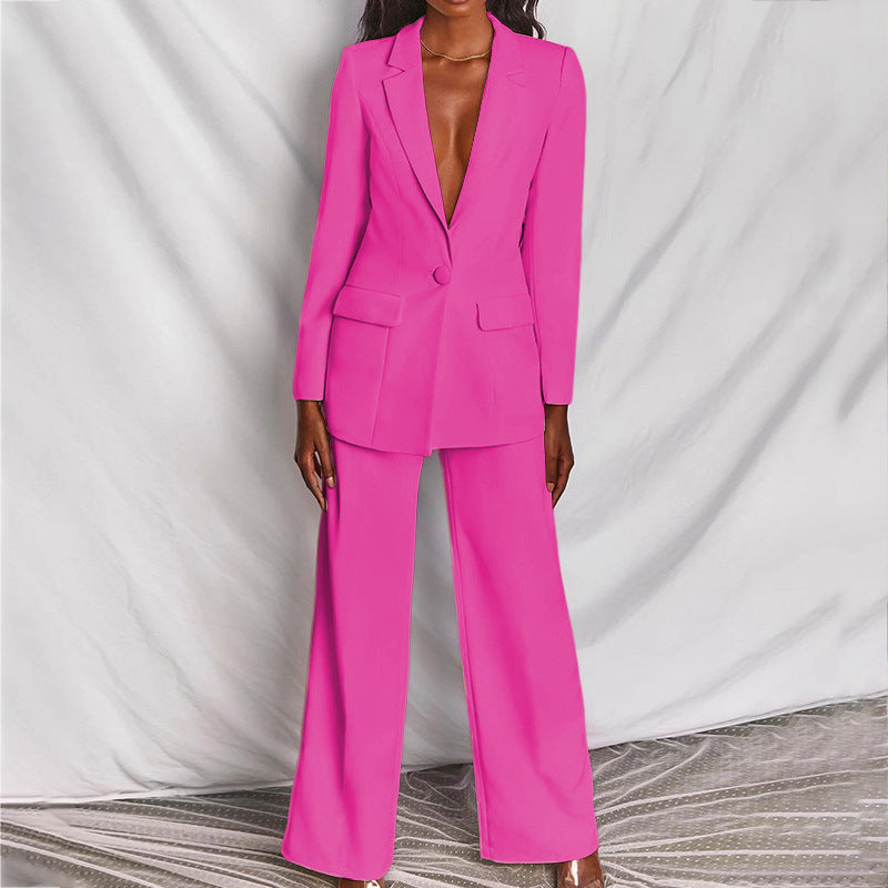Variant image for Dame Blazer og Bukser Sett Elegant Polyester Komfortabel Passform-6