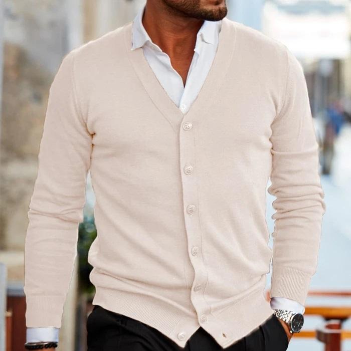 Cardigan Jakke Herre Casual Myk Materiale-4