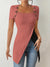 Variant image for Dame Kortermet Topp Ribbestrikket 100% Bomull Uformell Stil-17