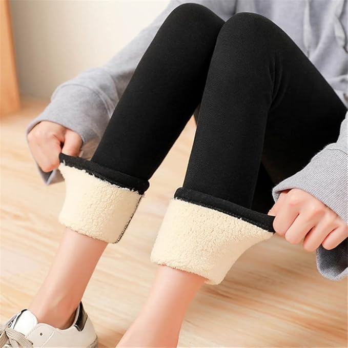 Fløyelsfôret fleece-leggings for kvinner
