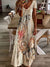 Variant image for Kvinne Kjole V-hals Sommerfugltrykk Polyester-17