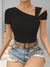 Variant image for Dame Asymmetrisk Skulderbluse Mykt Stoff-25
