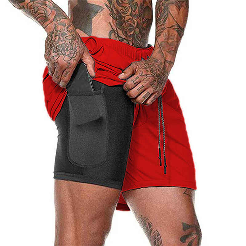 Dobbeltlags strandshorts for menn