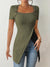 Variant image for Dame Kortermet Topp Ribbestrikket 100% Bomull Uformell Stil-25