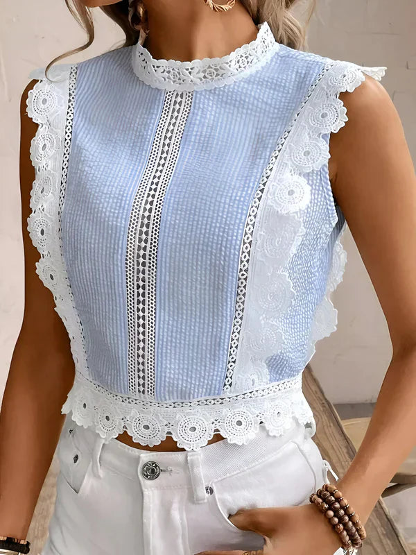 Kvinne Bluse med Blomsterblonder Luftig Design Pustende Stoff