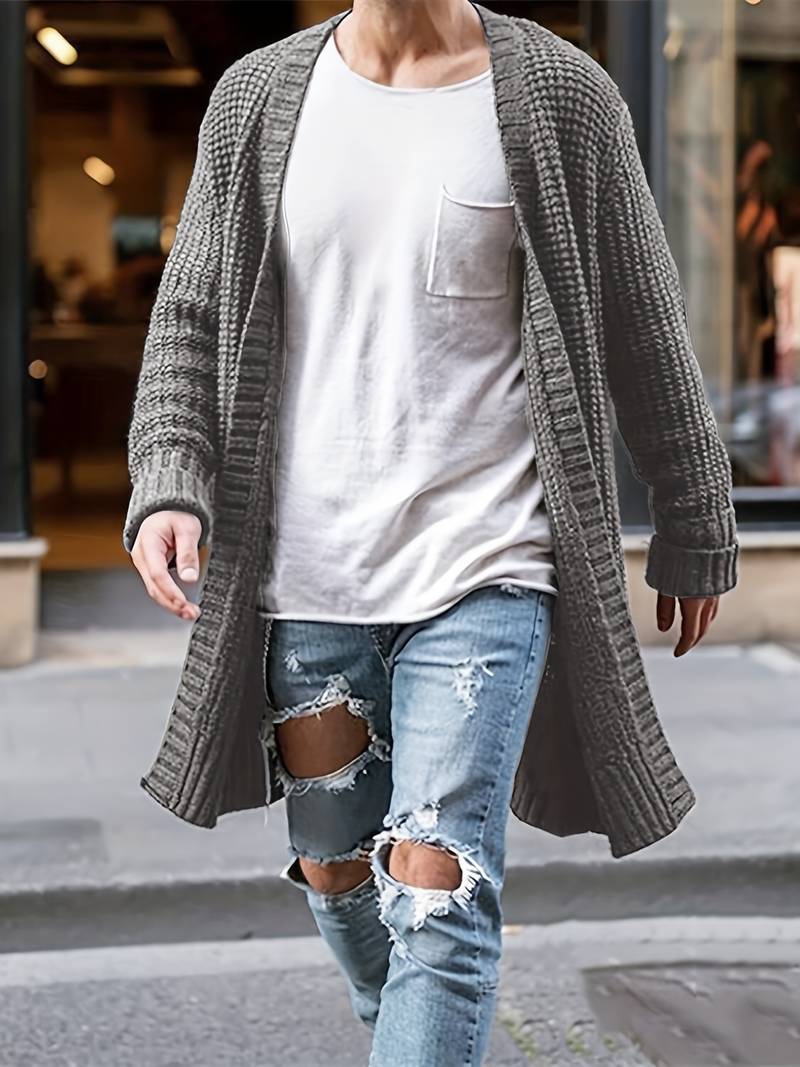 Variant image for Cardigan Jakke Herre Tidløs Strikket Materiale-1