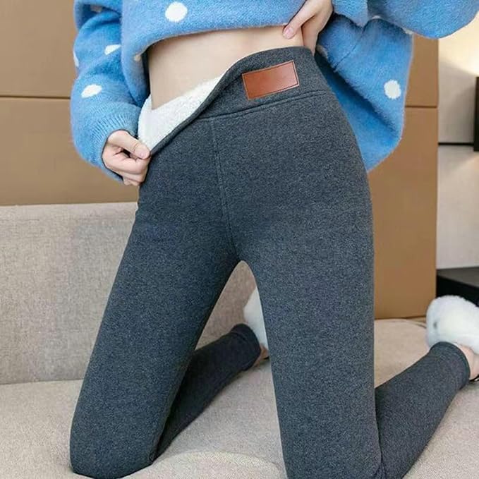 Fløyelsfôret fleece-leggings for kvinner