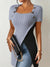 Variant image for Dame Kortermet Topp Ribbestrikket 100% Bomull Uformell Stil-9