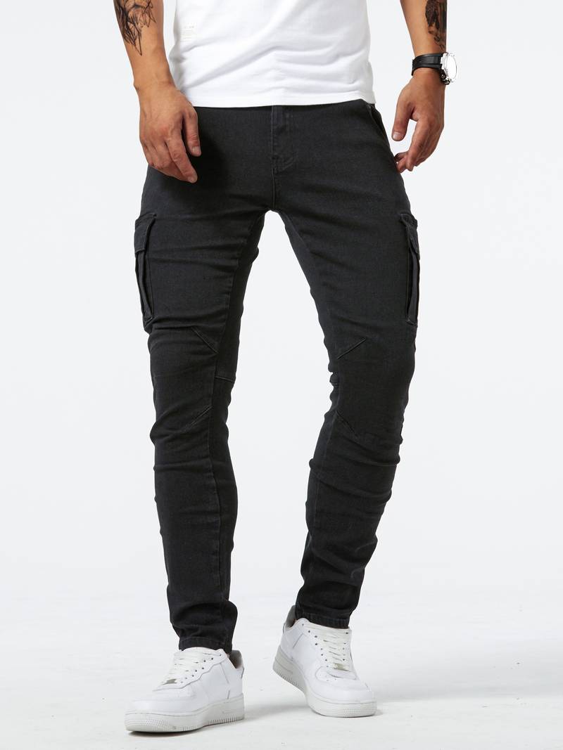 Herre Slim-Fit Cargo Bukser 100% Bomull Moderne Design-6