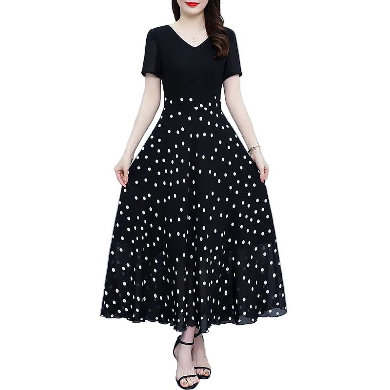 Damekjole Blomstertrykk Sirkulær Utringning 100% Bomull-1