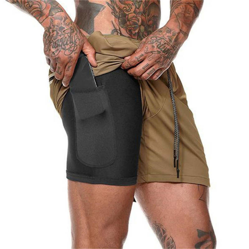 Dobbeltlags strandshorts for menn