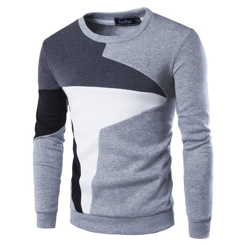Variant image for Herre Genser Fargeblokk Sirkulær Utringning 100% Bomull-9
