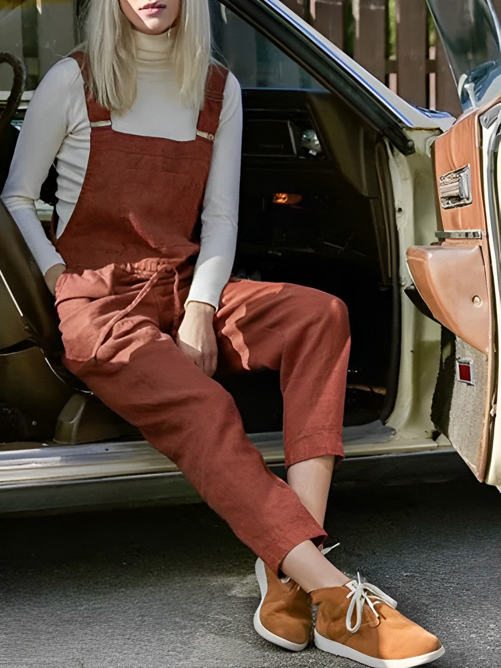 Dame Jumpsuit Uformell Dungarees Pustende Bomull 2
