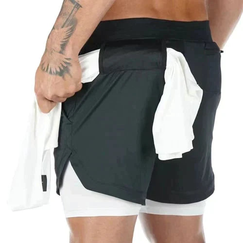 Herre Sportshorts 2-i-1 Fuktighetsdrenerende Polyester 5